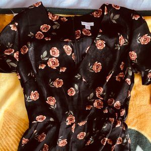 NWT: Flower Jumpsuit with Tie Front